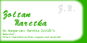 zoltan maretka business card
